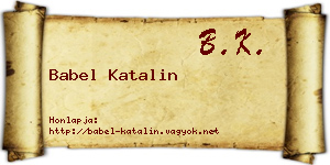 Babel Katalin névjegykártya